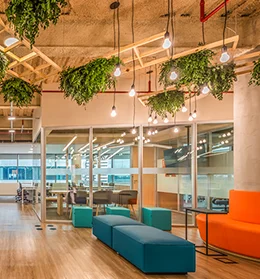 Escritório da Mills em São Paulo, projeto de arquitetura corporativa da Proh